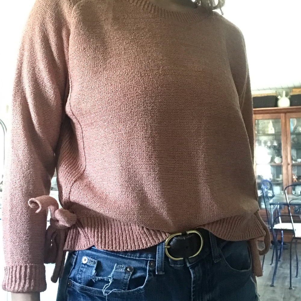dusty rose colored sweater